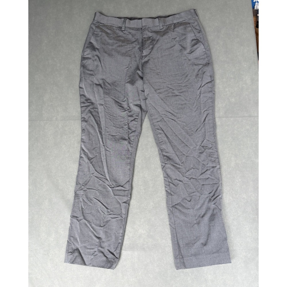 Express Slim Stretch Dress Pants Mens 31x32 Gray Wool Blend Trousers